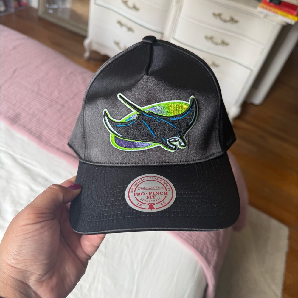 Mitchell & Ness Black Pro-Pinch Fit Tampa Rays Hat